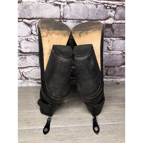 Rag & Bone Black Leather Ankle Back Zip Heel Booties Women Sz 39.5EU/9M US - Picture 16 of 16